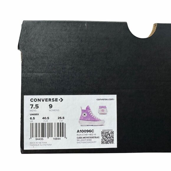 ✨Converse Run Star Hike Platform Hi 9 Women Shoes Sneaker Glitter Purple A10096C - Picture 8 of 9